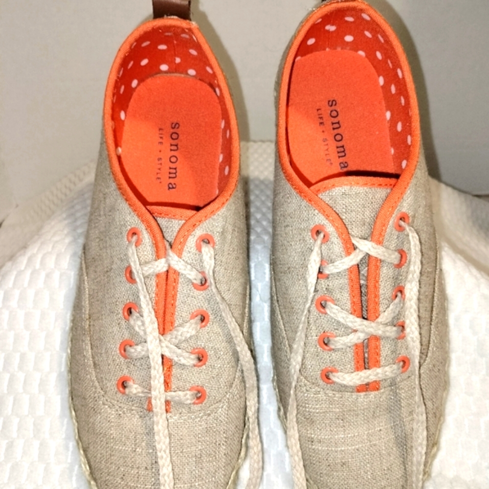Sonoma Women's Lace-up Espadrille Natural Beige Sz 91/2 M